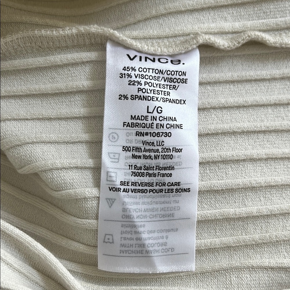 Vince Cream Ribbed Dress - Picture 5 of 6